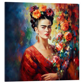 Acrylic print Frida Kahlo vintage portrait