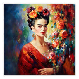 Reprodução Frida Kahlo vintage portrait - Mark Ashkenazi