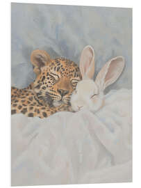 Hartschaumbild Kleines Kaninchen und ein Leopardenbaby - Felipe Hora