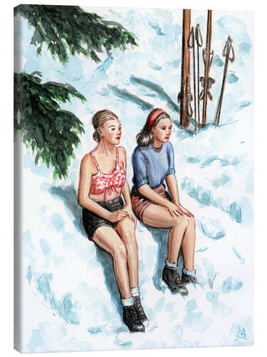 Lienzo Skiers Resting