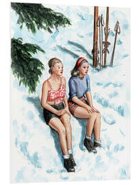 Hartschaumbild Skifahrerinnen