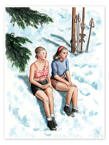 Poster Skifahrerinnen