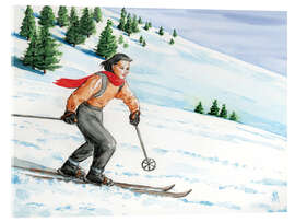 Akrylbilde Downhill skier - Sarah Morrissette