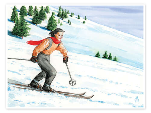 Plakat Downhill skier