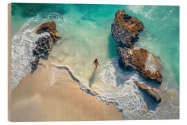 Cuadro de madera Beach on Little Exuma Island, Bahamas - Christian Müringer