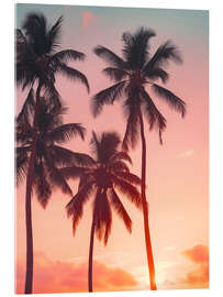 Akrylbillede Palms on sunset