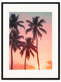 Innrammet kunsttrykk Palms on sunset