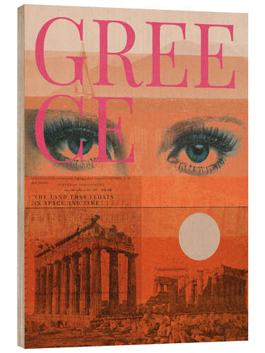 Trätavla Eyes on Greece