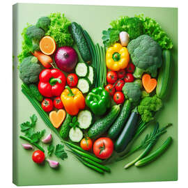 Canvastavla Fresh vegetables in the shape of a heart - nobelart