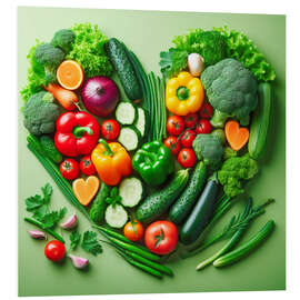 Cuadro de PVC Fresh vegetables in the shape of a heart - nobelart