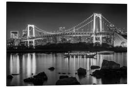 Obraz na aluminium Tokyo Skyline mit Rainbow Bridge - Melanie Viola
