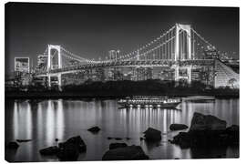 Leinwandbild Tokio Skyline mit Rainbow Bridge - Melanie Viola