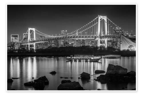 Poster Tokyo Skyline mit Rainbow Bridge