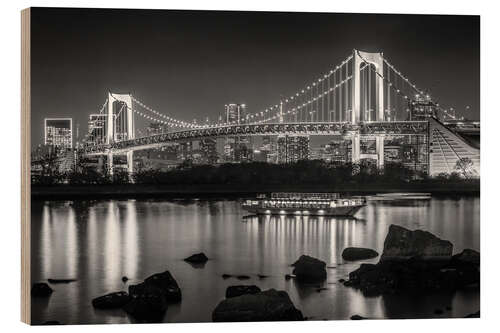 Quadro de madeira Tokyo Skyline mit Rainbow Bridge