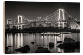 Quadro de madeira Tokyo Skyline mit Rainbow Bridge - Melanie Viola