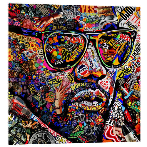 Tableau en verre acrylique Kanye
