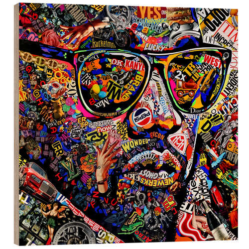 Wood print Kanye