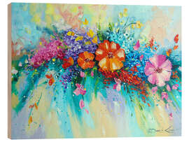 Cuadro de madera A gentle melody of flowers - Olha Darchuk
