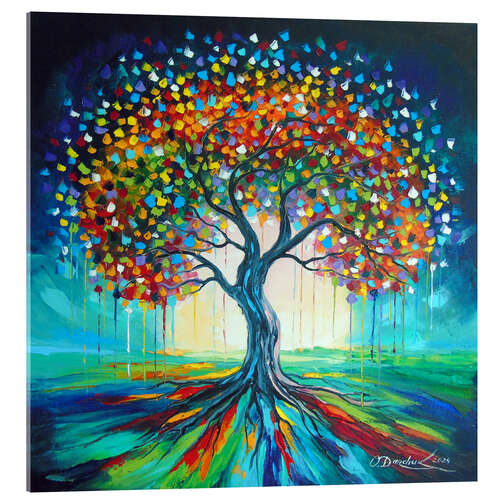 Tableau en verre acrylique The tree of life with its own history