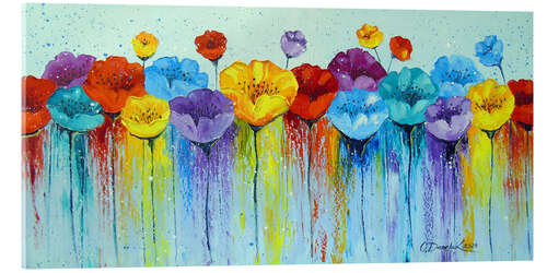 Akrylbilde Abstract colourful poppies