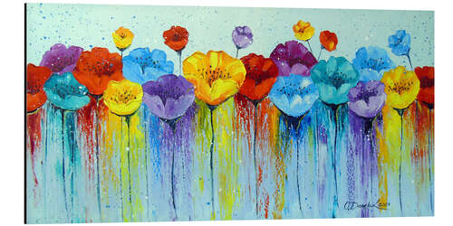 Obraz na aluminium Abstract colourful poppies