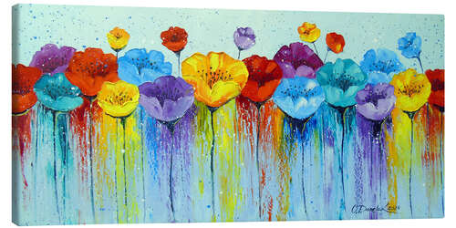 Stampa su tela Abstract colourful poppies