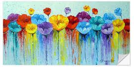 Wall sticker Abstract colourful poppies