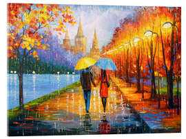 Obraz na szkle akrylowym Romantic walk in the rain - Olha Darchuk