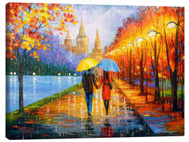 Canvas print Romantic walk in the rain - Olha Darchuk