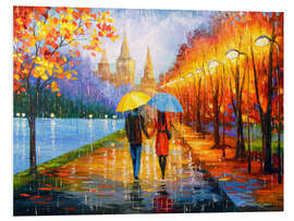 PVC-tavla Romantic walk in the rain