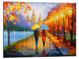 Magnettafel Romantischer Spaziergang im Regen