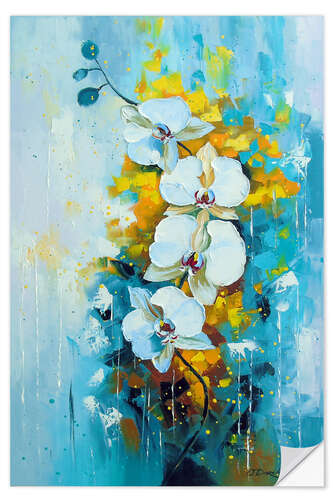 Wall sticker White orchid