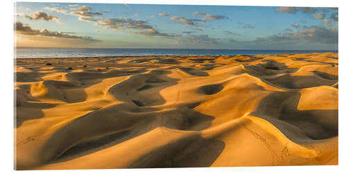 Acrylglasbild Dünen von Maspalomas bei Sonnenaufgang, Gran Canaria