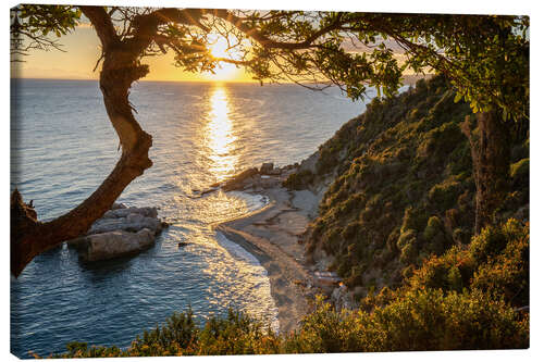 Leinwandbild Sonnenaufgang am Strand Xigia Sulfur, Zakynthos, Griechenland