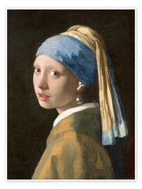 Wall print Girl with a Pearl Earphone - Jan Vermeer