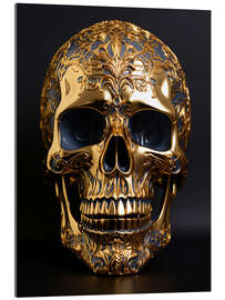 Quadro em acrílico Golden Skull - Nikita Abakumov