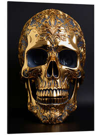 Aluminiumtavla Golden Skull