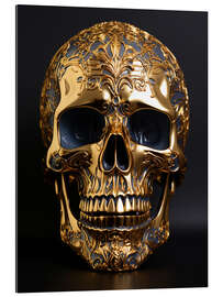 Tableau en plexi-alu Golden Skull