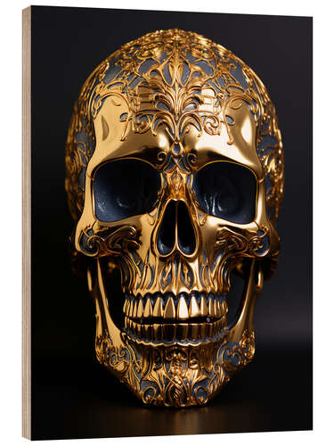 Puutaulu Golden Skull