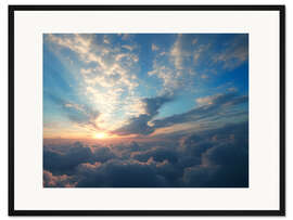 Gerahmter Kunstdruck Himmel Wolken Sonnenuntergang