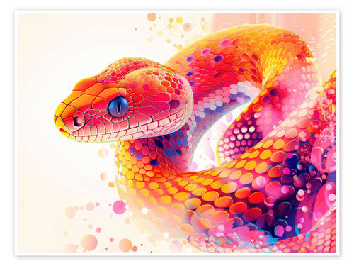 Poster Colourful Snake Reptile