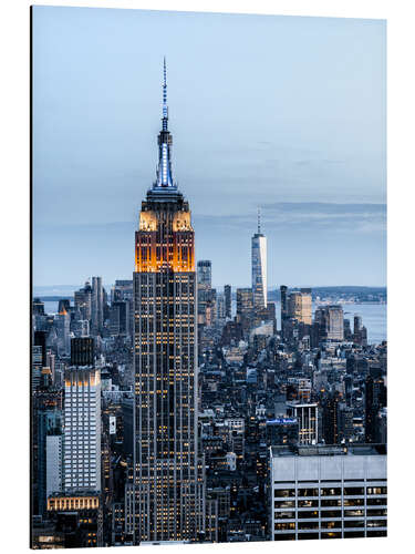 Tableau en aluminium Empire State Building in the evening light, New York City
