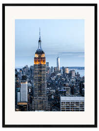 Gerahmter Kunstdruck Empire State Building im Abendlicht, New York City