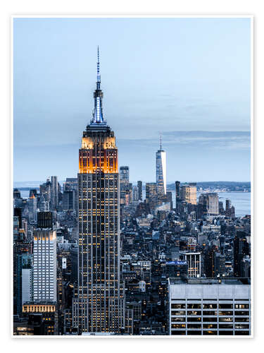 Poster Empire State Building in the evening light, New York City