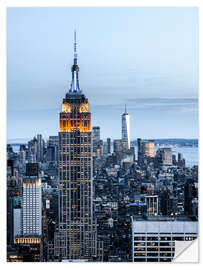 Wandsticker Empire State Building im Abendlicht, New York City