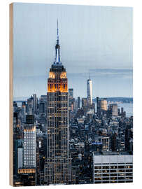 Tableau en bois Empire State Building in the evening light, New York City - Nikita Abakumov