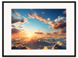 Gerahmter Kunstdruck Himmel, Wolken, Sonnenuntergang