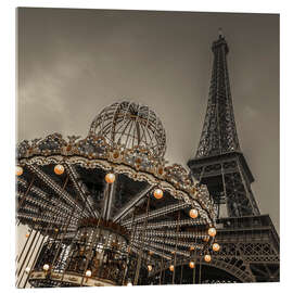Acrylic print Carousel and Eiffel tower - Assaf Frank