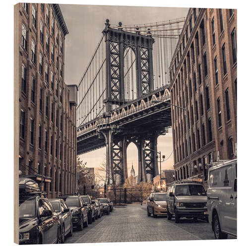 Tableau en bois Manhattan Bridge from Dumbo