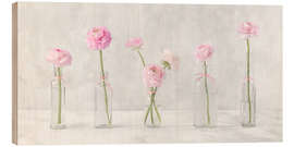 Puutaulu Ranunculus in Glass Bottles - Assaf Frank